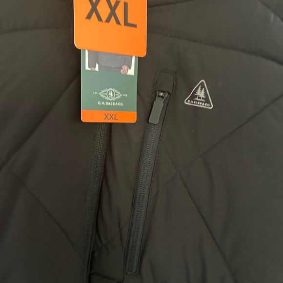 G.H. Bass Co Black mens Quilted puffer Hooded Jacket size XXL NWT - Picture 2 of 6